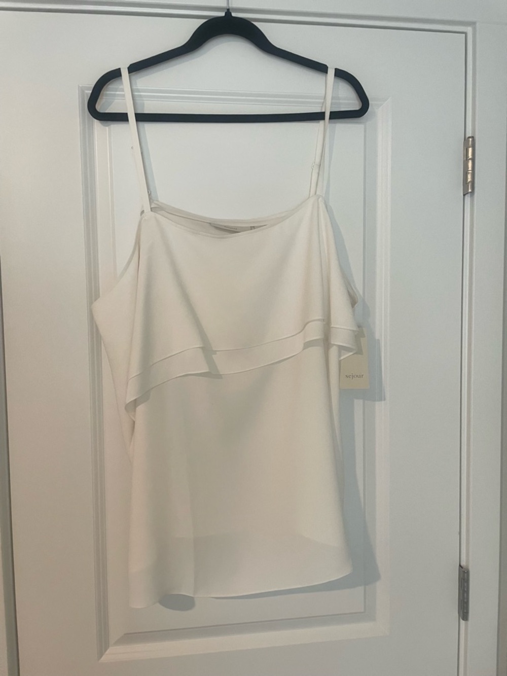 Sejour Ivory Layered Ruffle Cami
